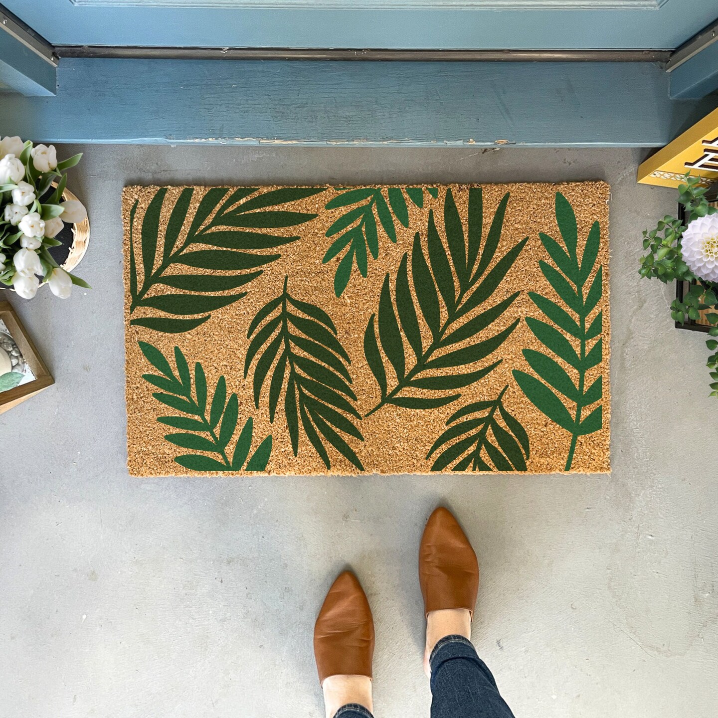 Tropical Doormat, Summer Welcome Mat Colorful, Spring Doormat
