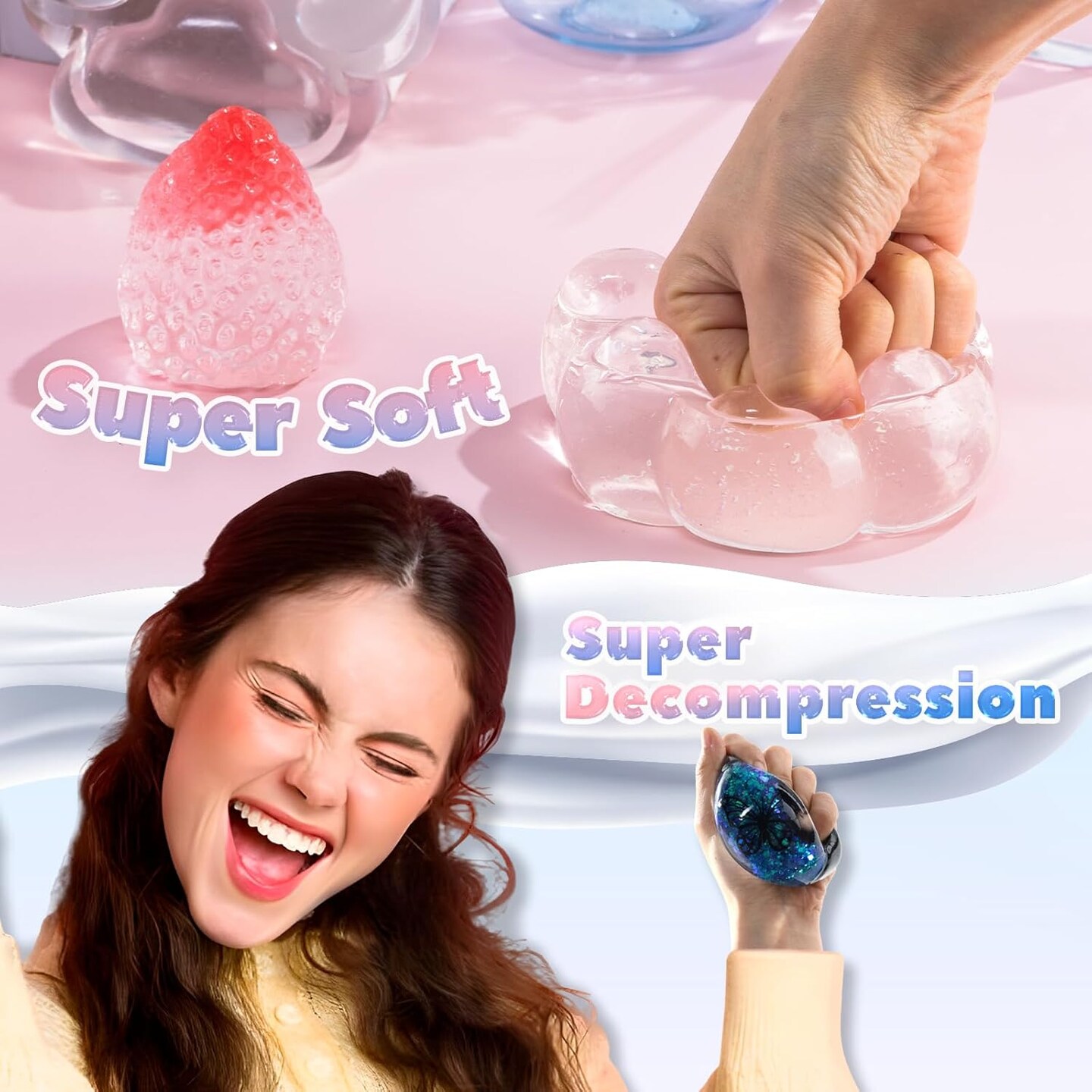 LET&#x27;S RESIN Transparent Gel for Taba Squishy, 28oz Super Soft Flex Rubber for Squishy Maker, DIY Decompression Gift for Cat Paw, Hamster, Artificial Strawberry and Chick Squishy