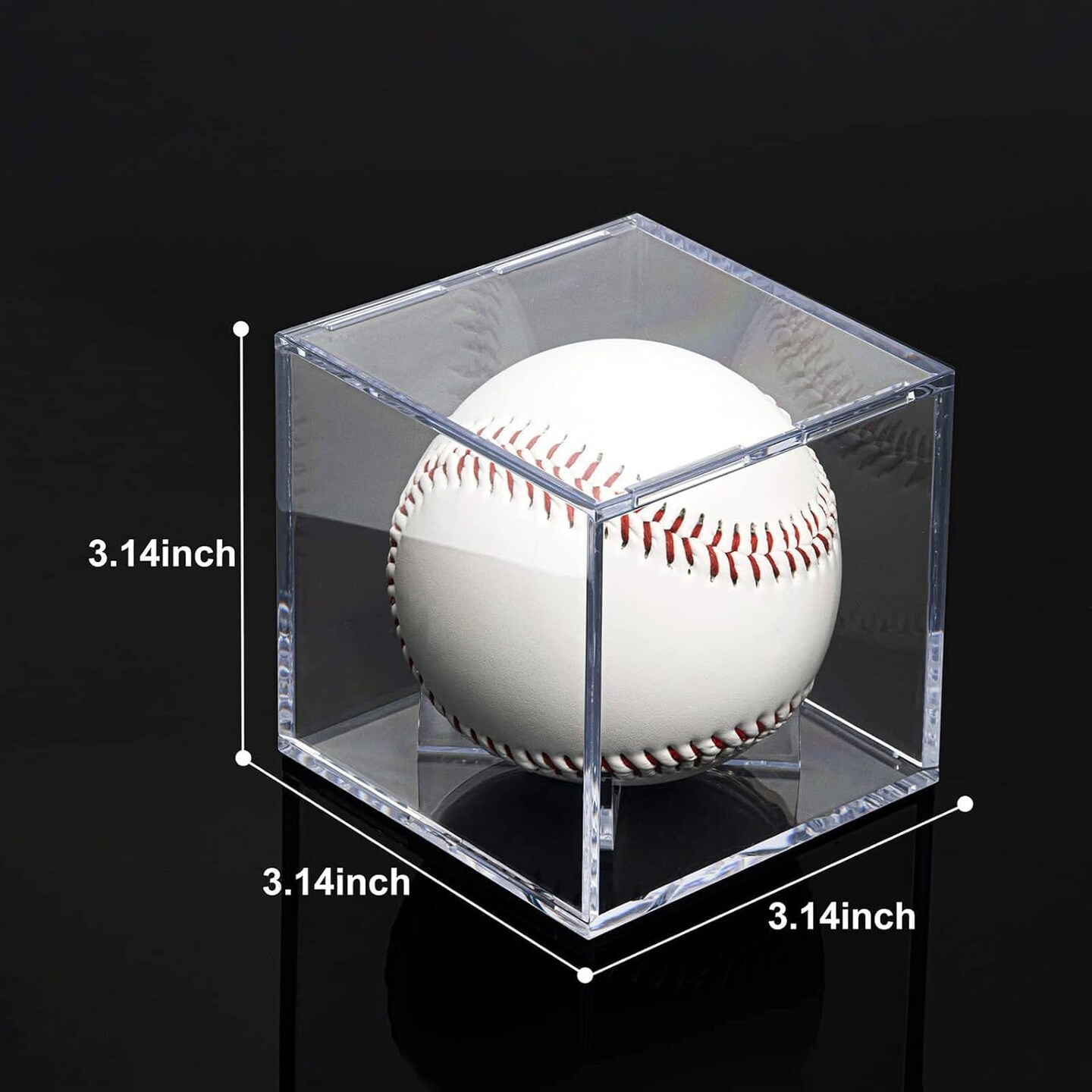 4 Pack Baseball Display Cases - UV Protected Acrylic Square Baseball Holder, Official Size Baseball Display Boxes, Clear Display Cube Baseball Memorabilia Showcase Autographed Ball Protector