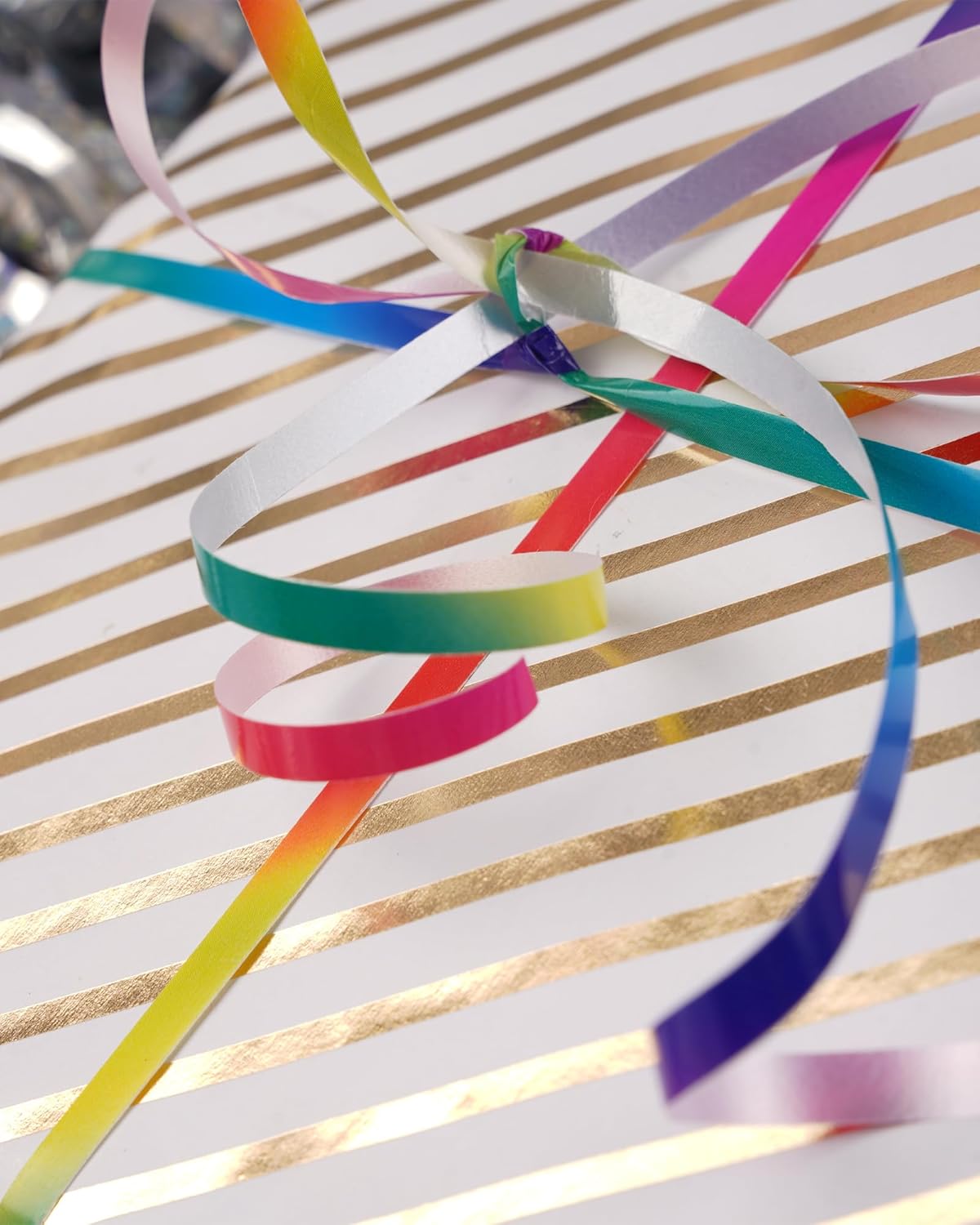 Rainbow Ribbon, 500 Yard Curling Ribbon for Crafts, Balloon Iridescent Color Gift Wrapping, Balloon Ribbon, Crimped Ribbon, Holographic Balloons String, Florist Flower (1 Roll)