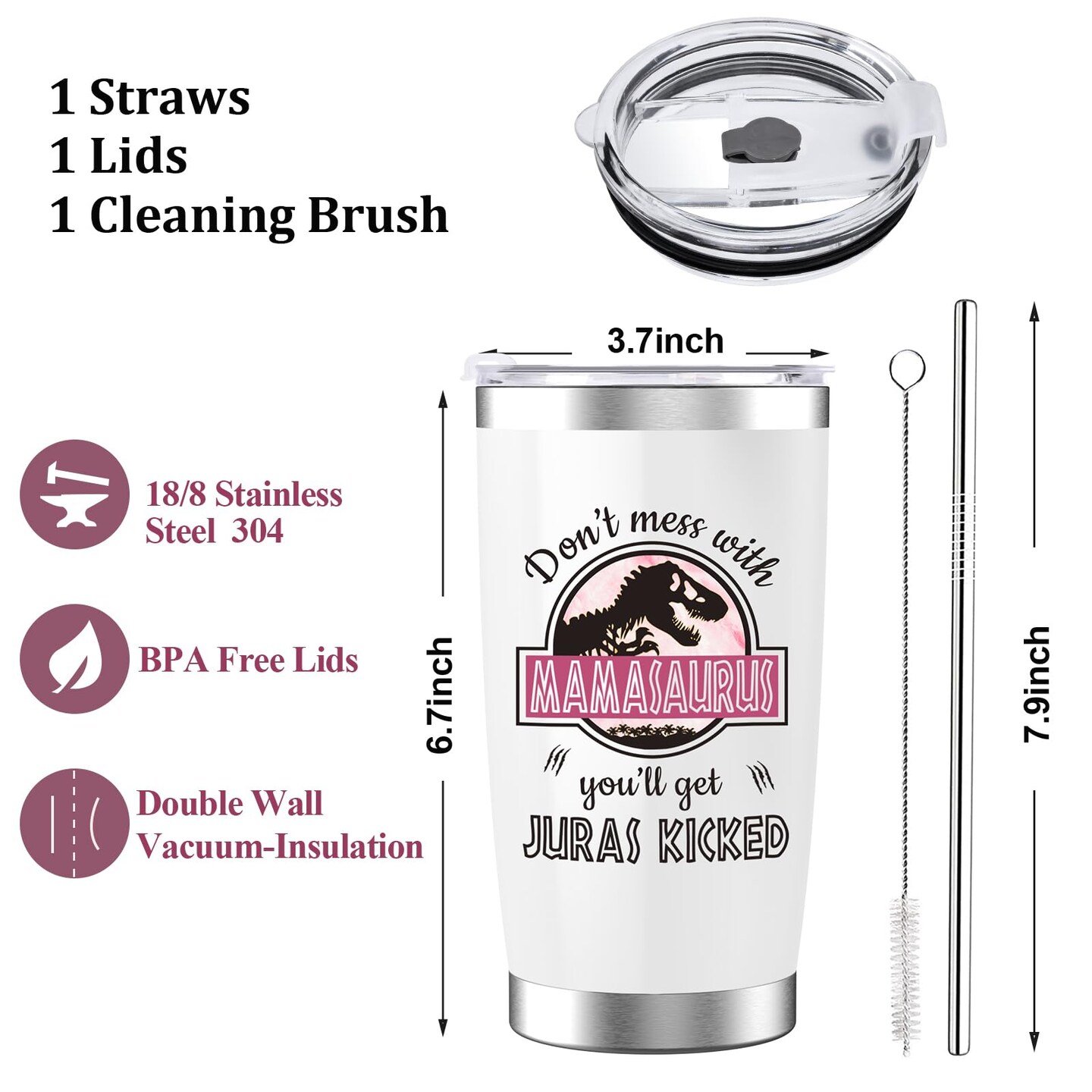 Mothers Day Gifts for Mom from Daughter Son Kids, Mom Gifts for Wife Stepmom Mama Nana Women Her, Unique Ideas Presents on Mother&#x27;s Day Birthday Valentines Christmas Thanksgiving - 20 OZ Tumbler w/Lid
