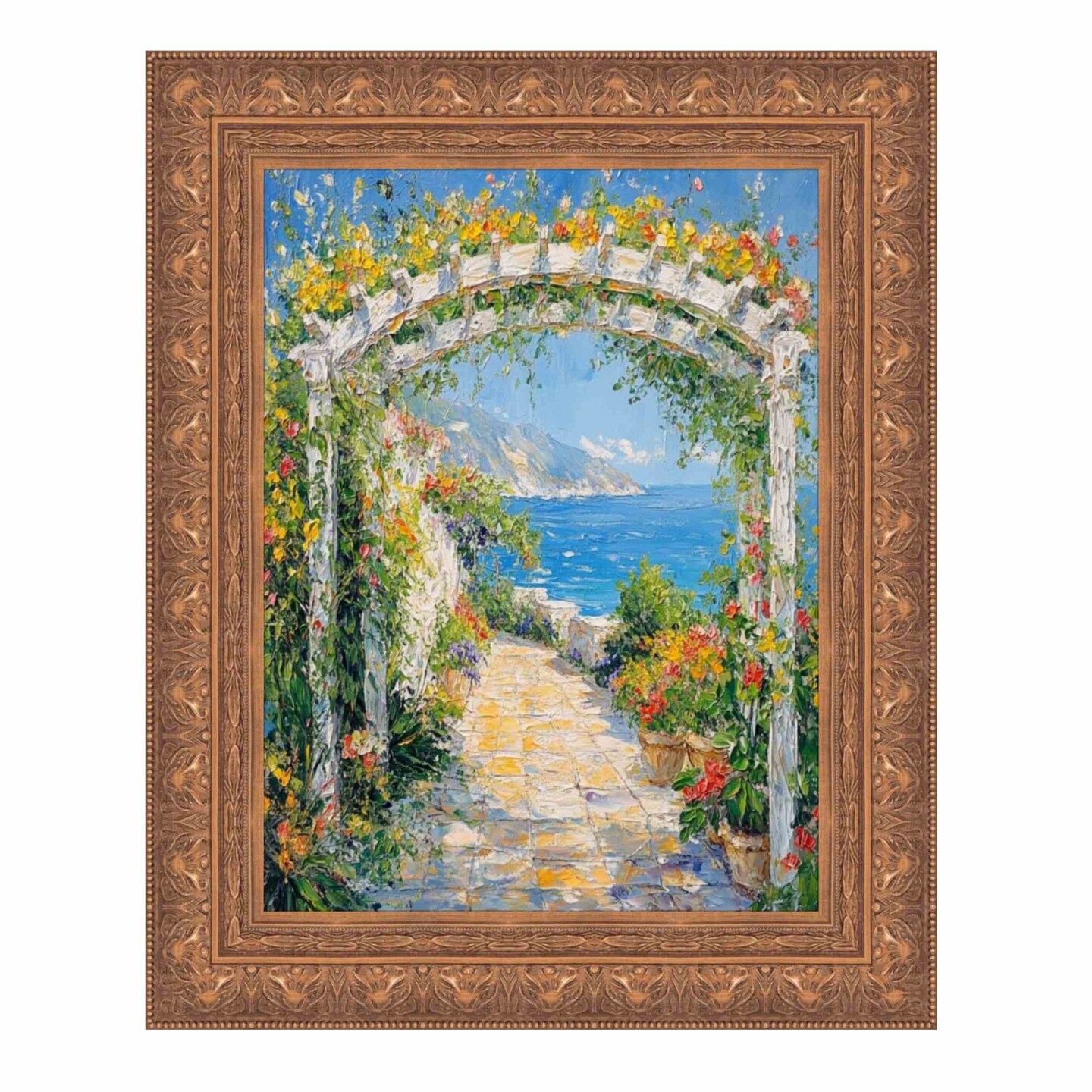 Wide Aged Gold Leaf Gothic Luxury Picture Frame 24x24 frame
