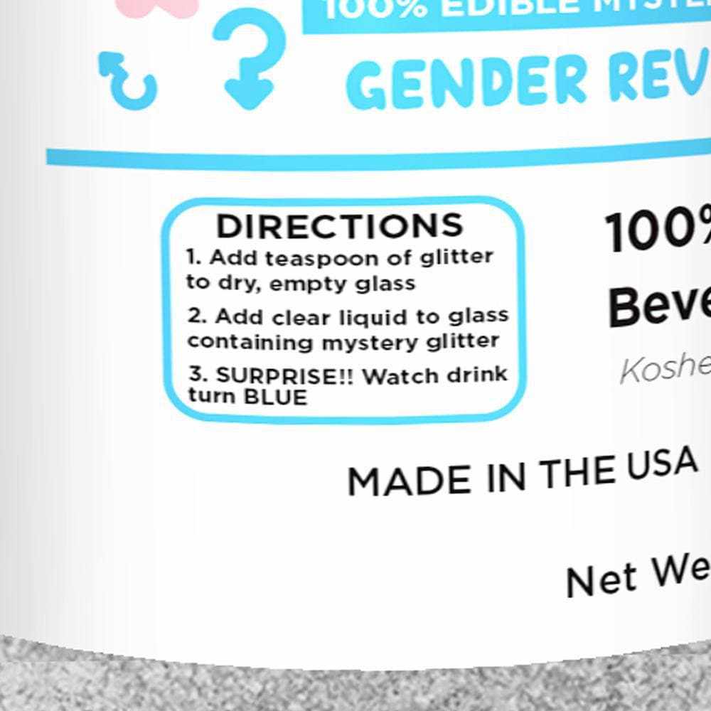 Brew Glitter - Baby Blue Color Changing Gender Reveal Edible Drink Glitter (25g, x1 Spray Pump) for Clear Cocktails and Beverages