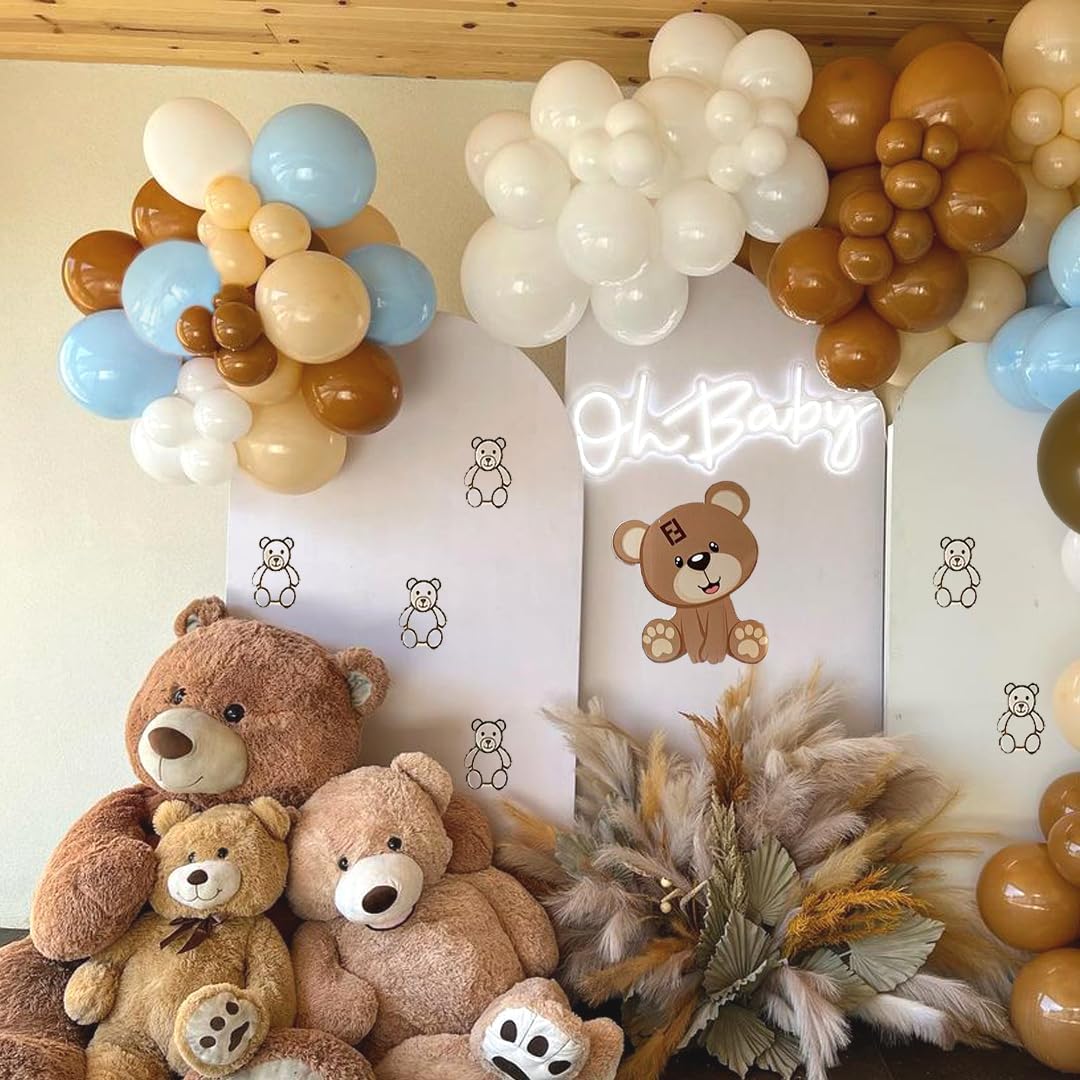 50pcs 12 Inch Brown Blue White Blush Latex Balloons