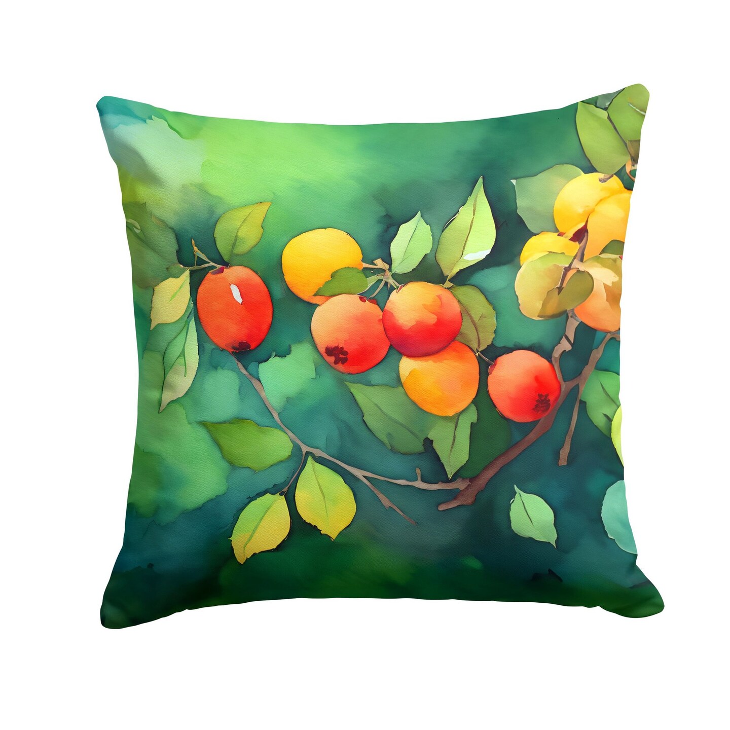 Edge Collections - 18" x 18" - Multicolor - Missouri Hawthorns Watercolor Throw Pillow - 1 Piece