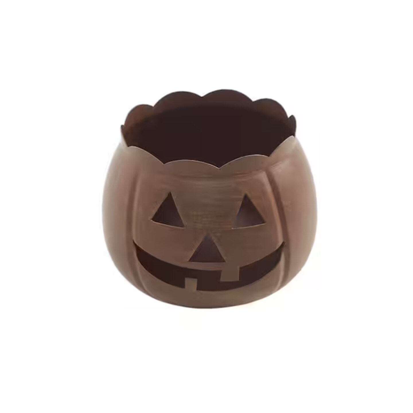 4.25 Inch Bronze Jack O Lantern Halloween Candle Holder