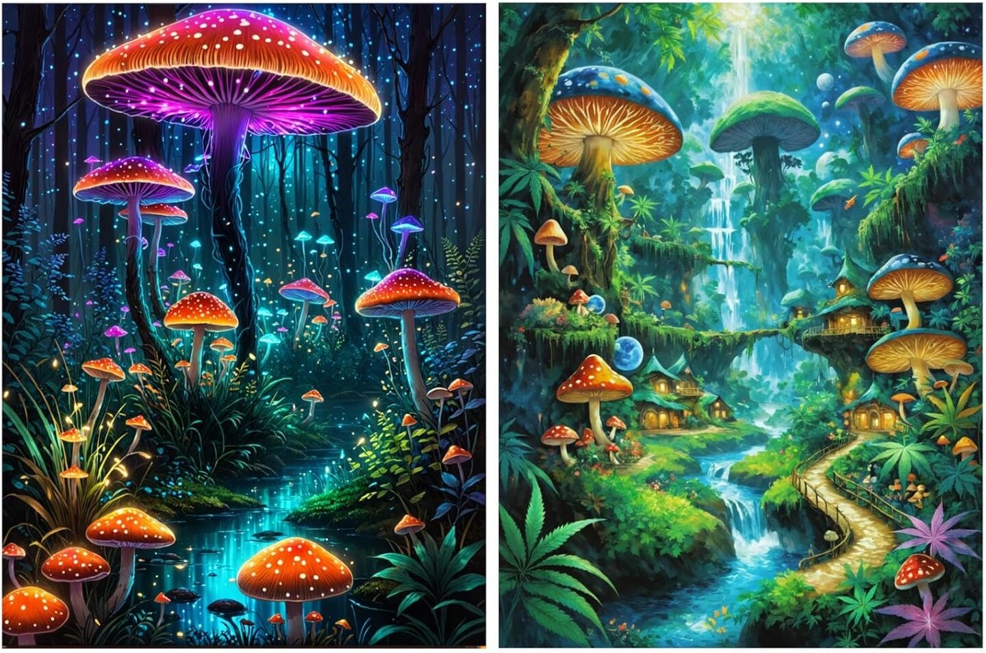 Mushroom Diamond Art Painting Kits for Adults – 2 Pack Mushroom