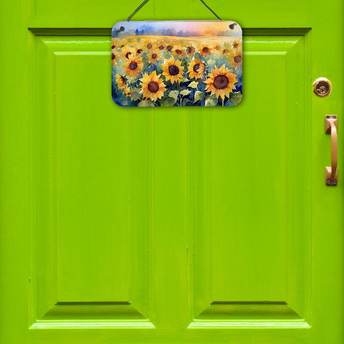 Edge Collections - 8" x 12" - Multicolor - Sunflowers Aluminum Metal Sign Wall or Door Hanging Print - 1 Piece