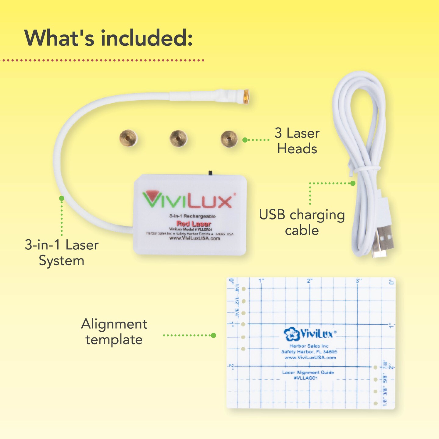 ViviLux 3-in-1 Rechargeable Red Laser System for Sewing & Quilting – Adjustable Line, Crosshair, and Dot Laser Heads, Improve Sewing Accuracy