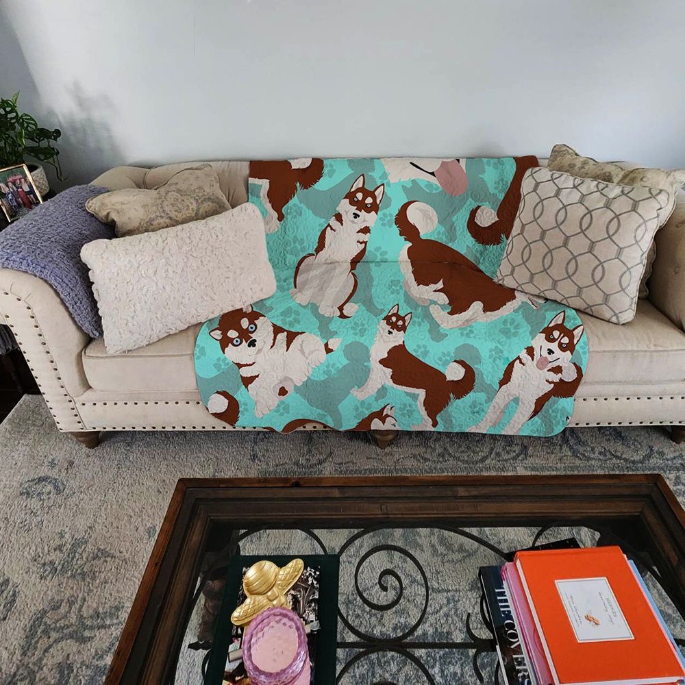 Edge Collections - 50&#x22; x 60&#x22; - Multicolor - Siberian Husky Quilted Throw Blanket - 1 Piece
