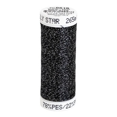 Sulky 30 Wt. Poly Sparkle™ Thread - Black with Silver Sparkle - 290 yd. Spool