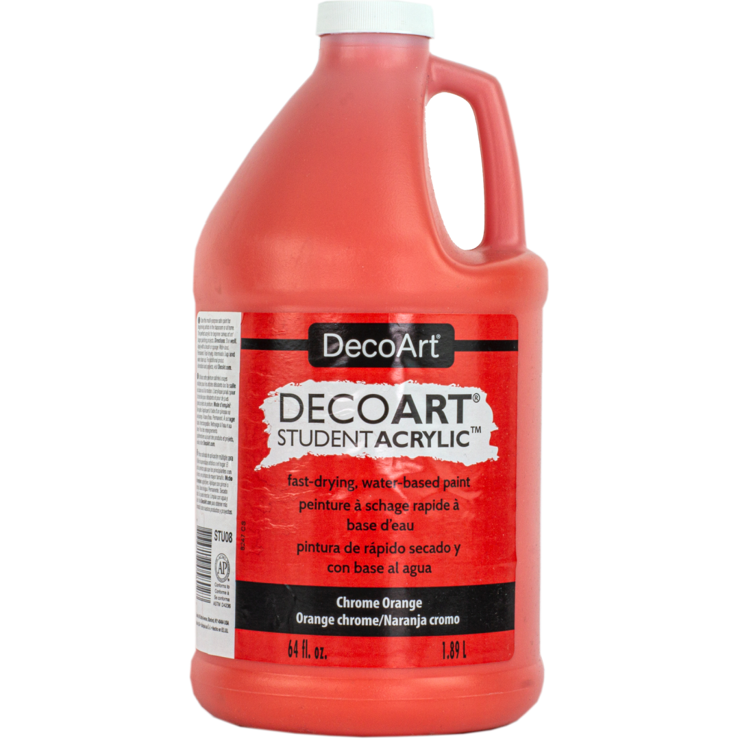 DecoArt Student Acrylics, Color: Chrome Orange STU08, Size: 64 oz ...
