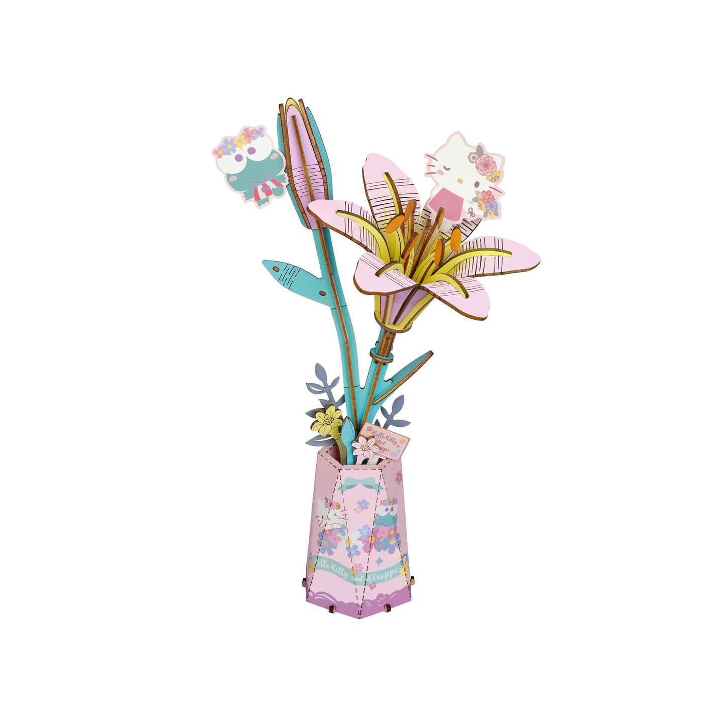 Hello Kitty® and Friends Keroppi and Hello Kitty Lily - 3D Wooden Flower Puzzle