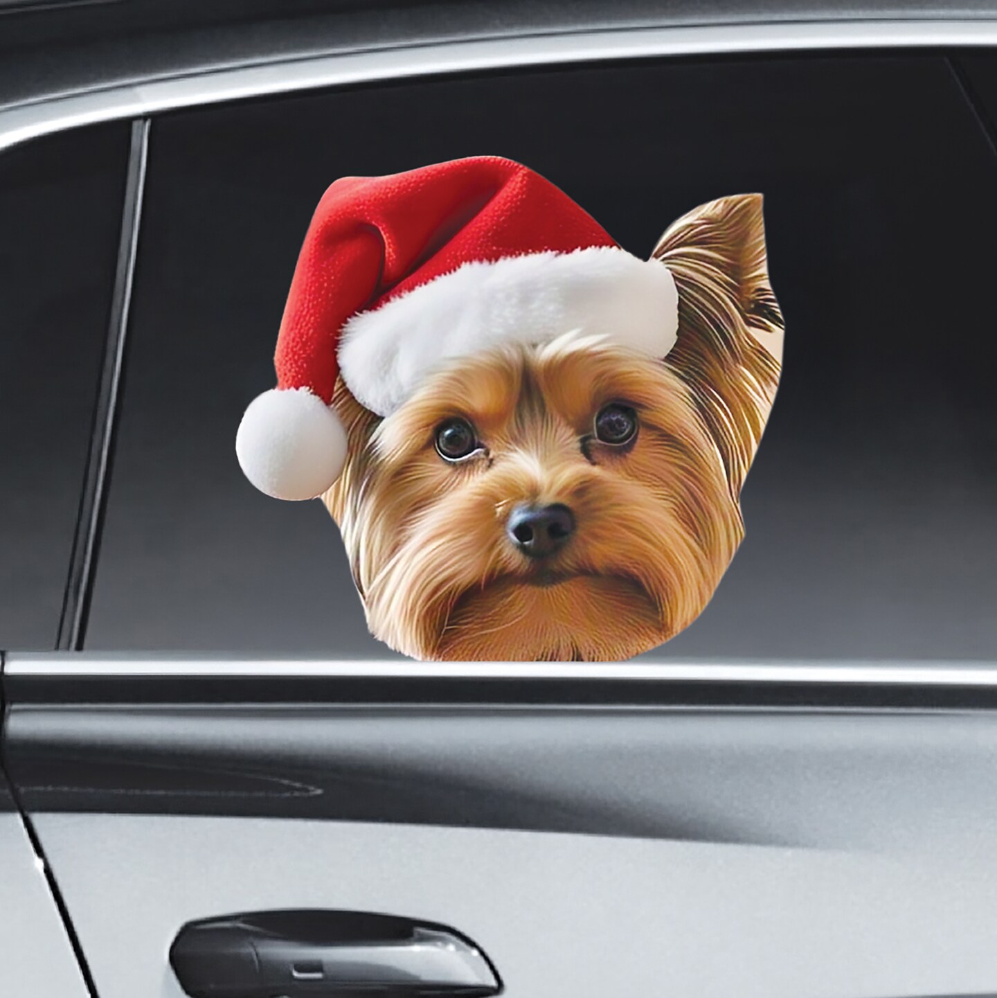 Collections Etc Christmas Yorkie Reusable Window Decal | Michaels