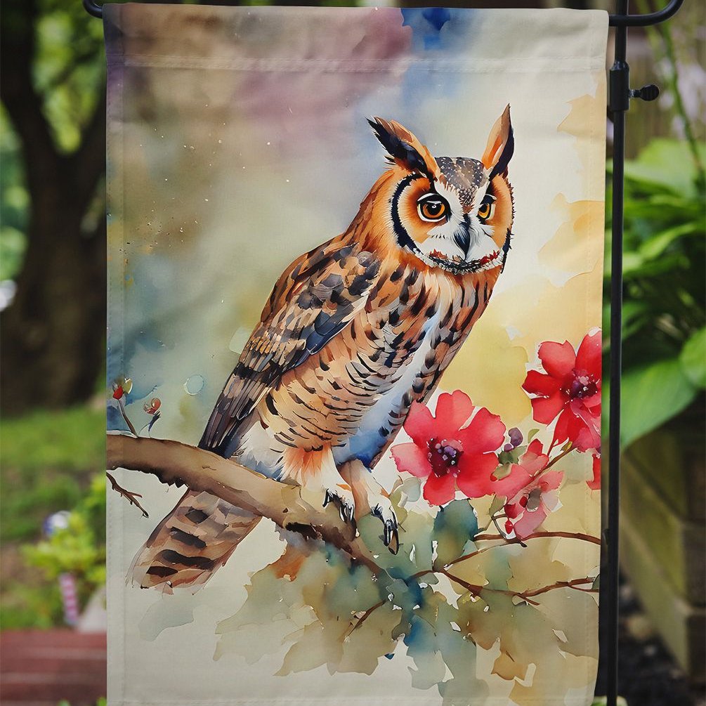 Edge Collections - 11 1/4" X 15 1/2" - Multicolor - Garden Long-Eared Owl Decorative Garden Flag - 1 Piece