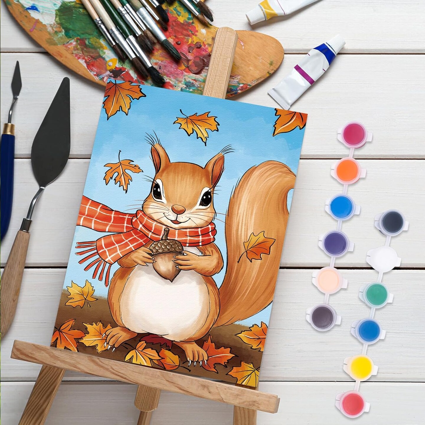 12 Packs Fall Thanksgiving Pre Drawn Canvas to Paint (Fall) 7&#x22;L x 0.7&#x22;W