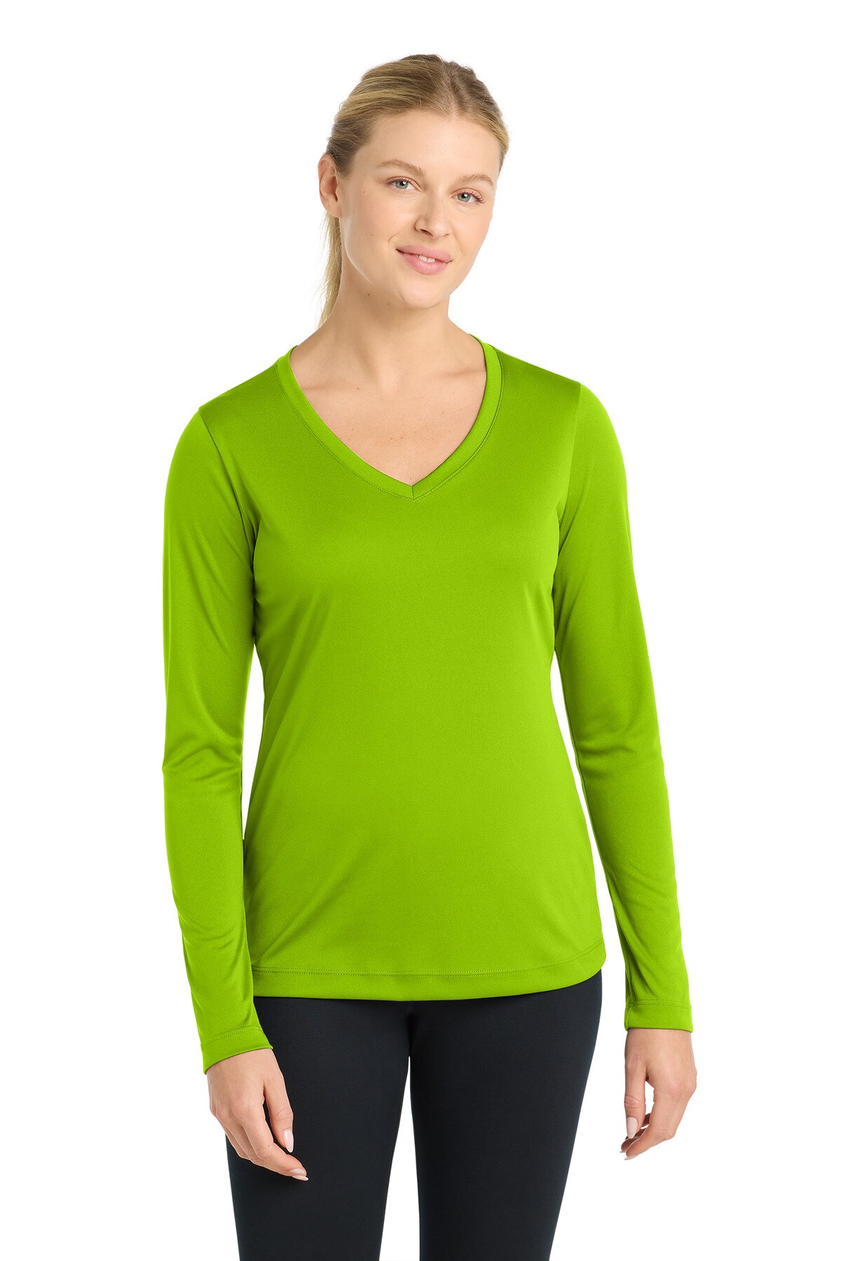 Sport-Tek&#xAE; Women&#x27;s Long Sleeve PosiCharge V-Neck Tee