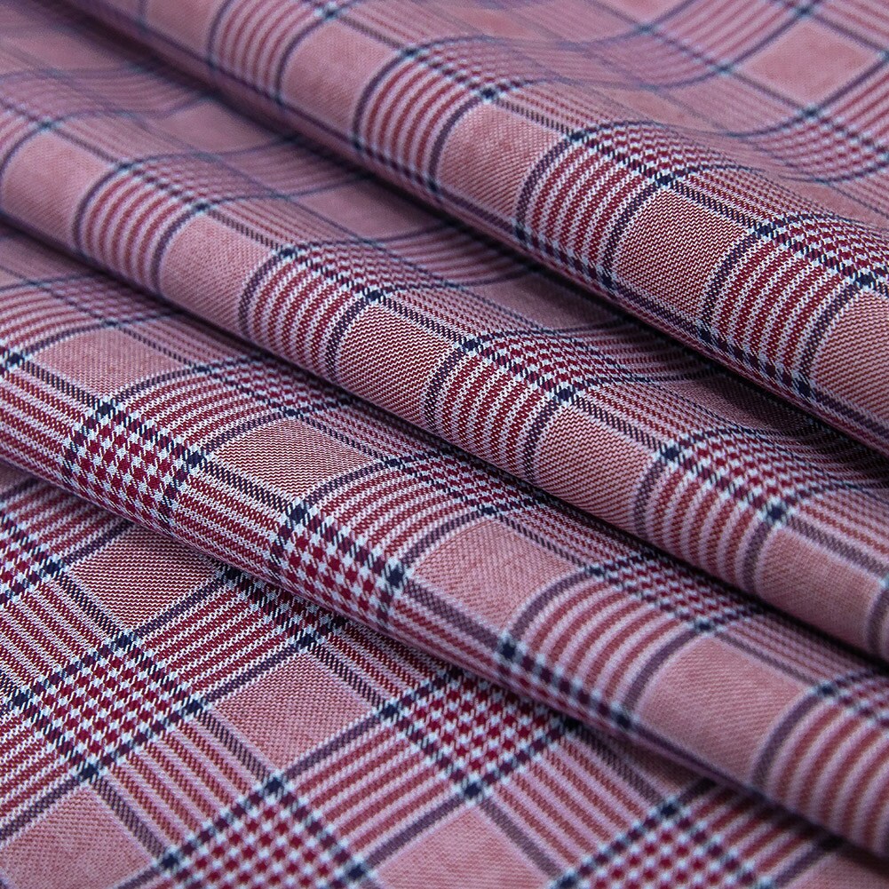 1 Yard Premium Red and Blue Ribbon Plaid Cotton Shirting Fabric