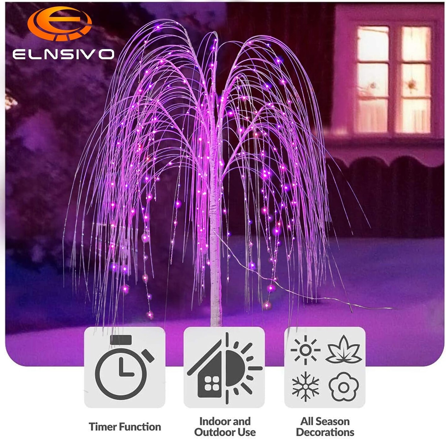5FT Lighted Willow Tree Color Changing with Remote(Color Changing)