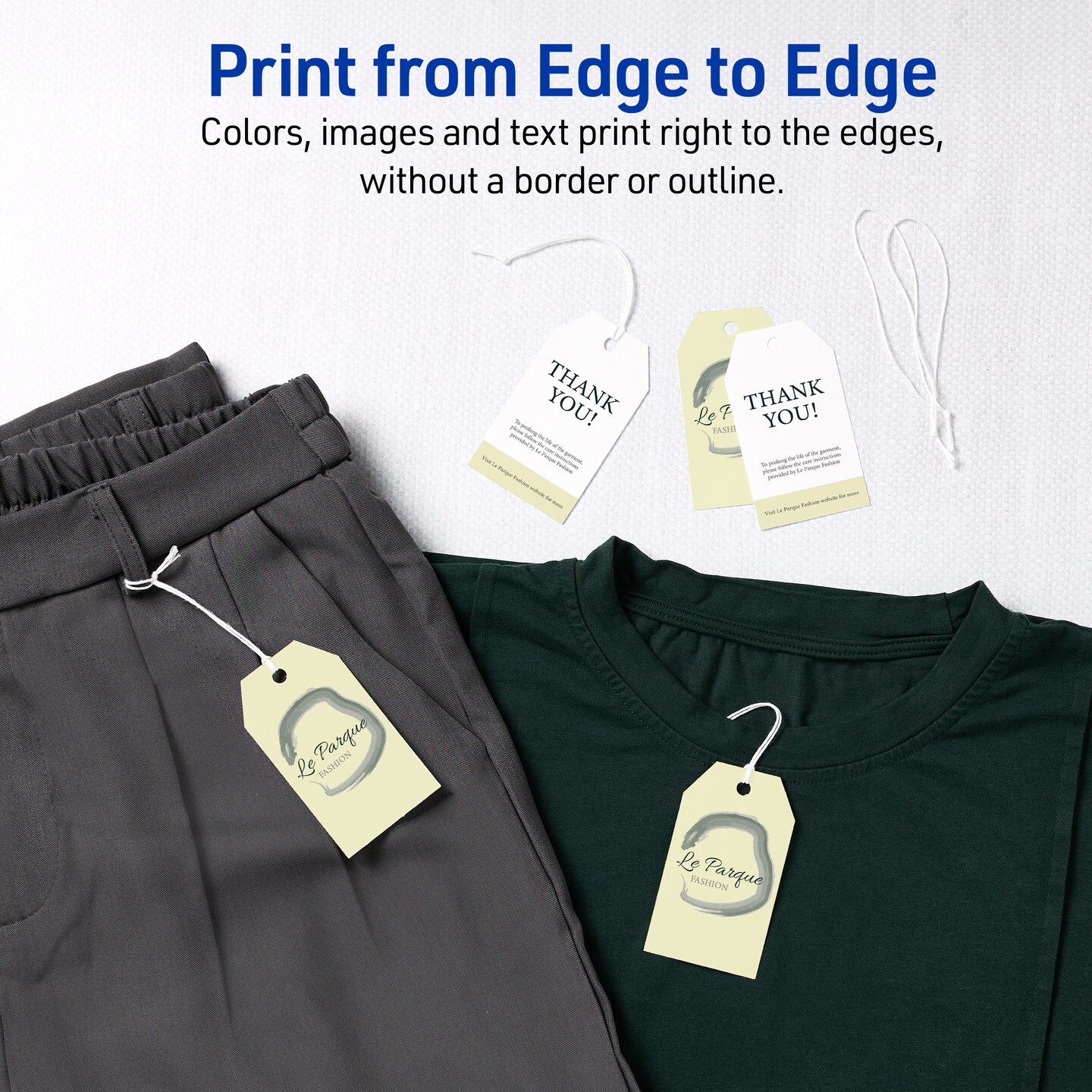 Avery Blank Printable Tags with Sure Feed, 2" x 3.5", White, 96 Customizable Tags with String, Great for Branding, Gift Tags, Price Tags, and More (22802)