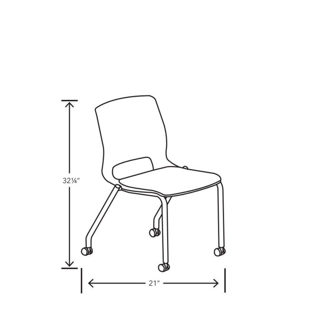 HON Motivate 18 in. Seat Height Four-Leg Stacking Chair Up to 300 lbs - Regatta Seat and Back/Platinum Base (2/Carton)
