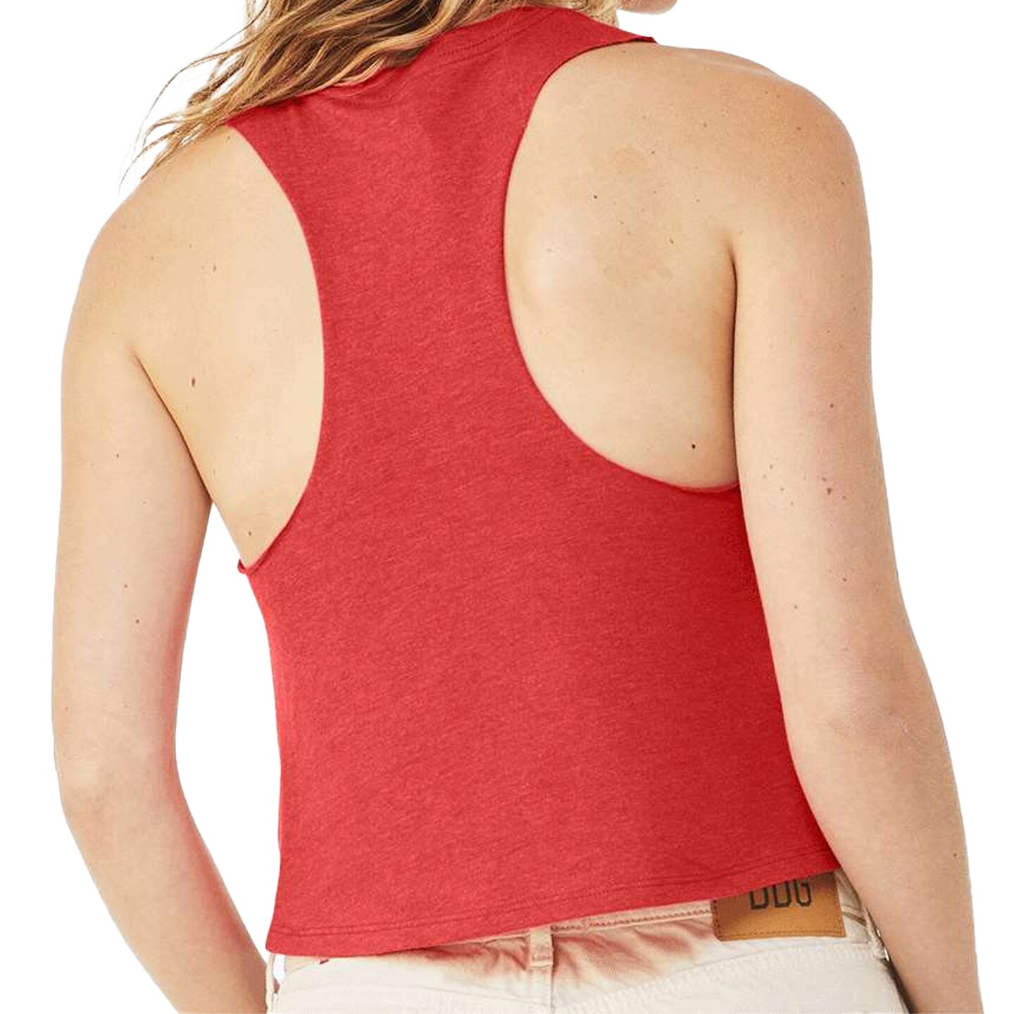 BELLA + CANVA Women's Racerback Crop Tank, Lightweight Sleeveless T-Shirt for Crafting