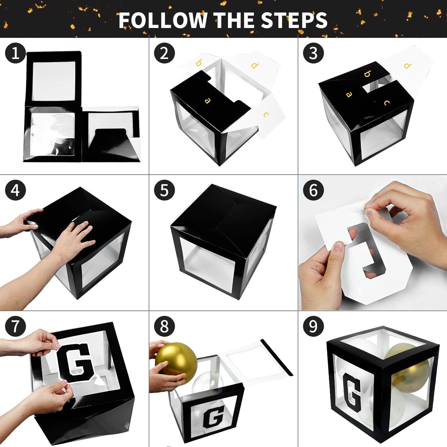 Graduation Party Decoration Class of 2026, 89PCS Black and Gold Graduation Decorations-Balloons Boxes with Letters, Foil Fringe Curtain Backdrop, Complete Graduation Party Supplies for Any Grades