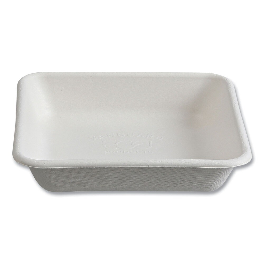 Eco-Products 36 oz 8 x 8 x 2 Vanguard Worldview Renewable and Compostable Sugarcane Take-Out Containers - White (200/Carton)