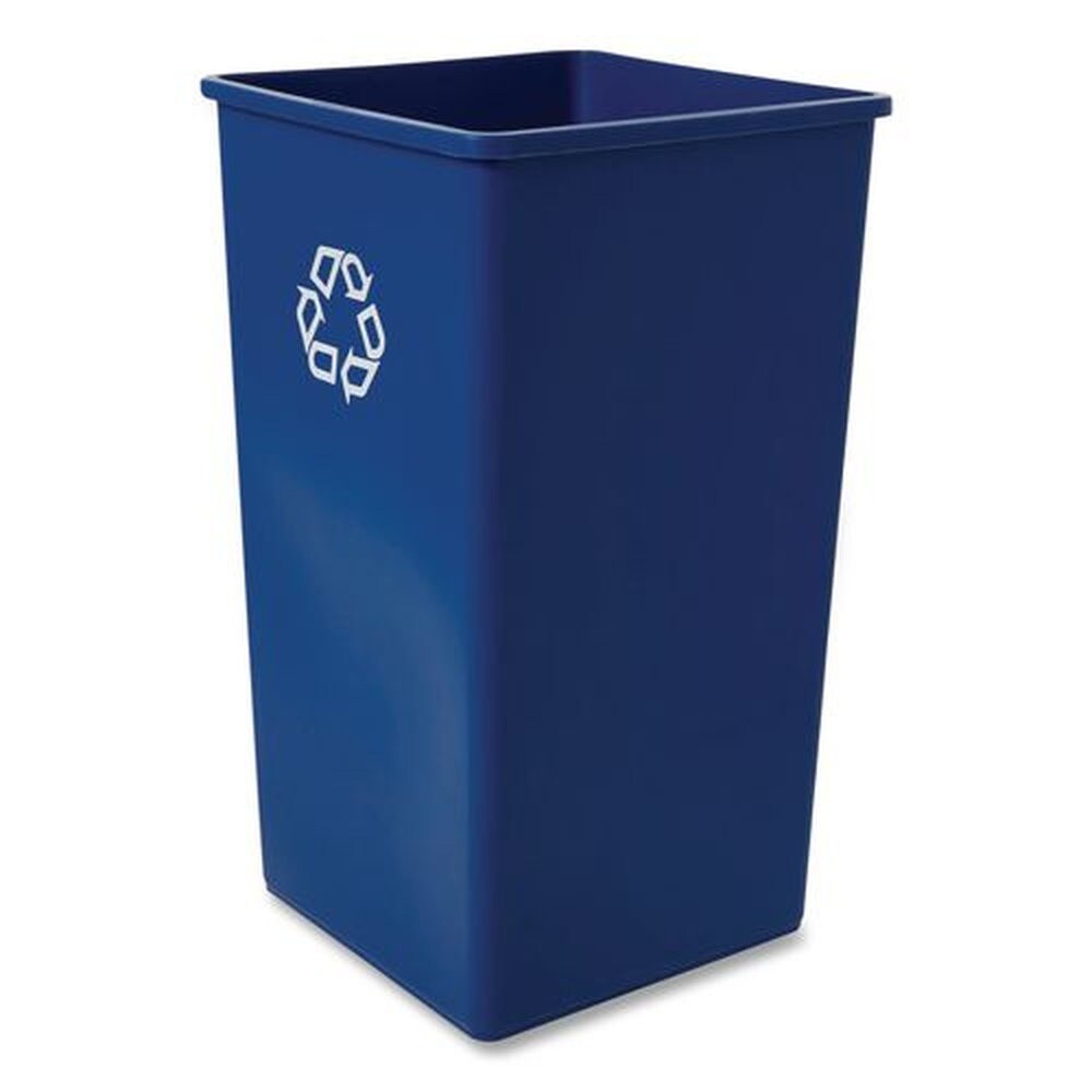 Rubbermaid Commercial 50 gal. Plastic Square Recycling Container - Blue