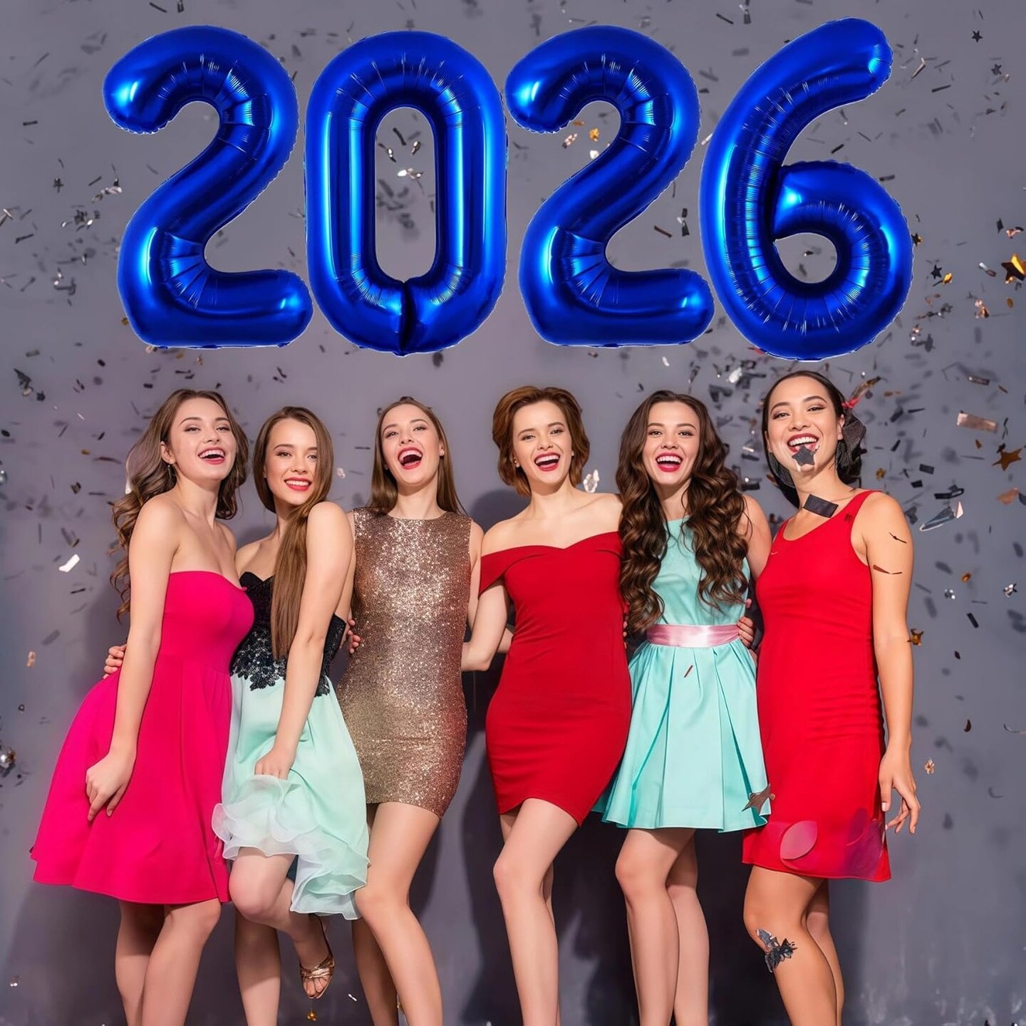 Navy Blue 2026 Balloons, 40 Inch 2026 Number Balloon Foil New Year Balloon Numbers for New Years Eve Party Graduation Party Decoration