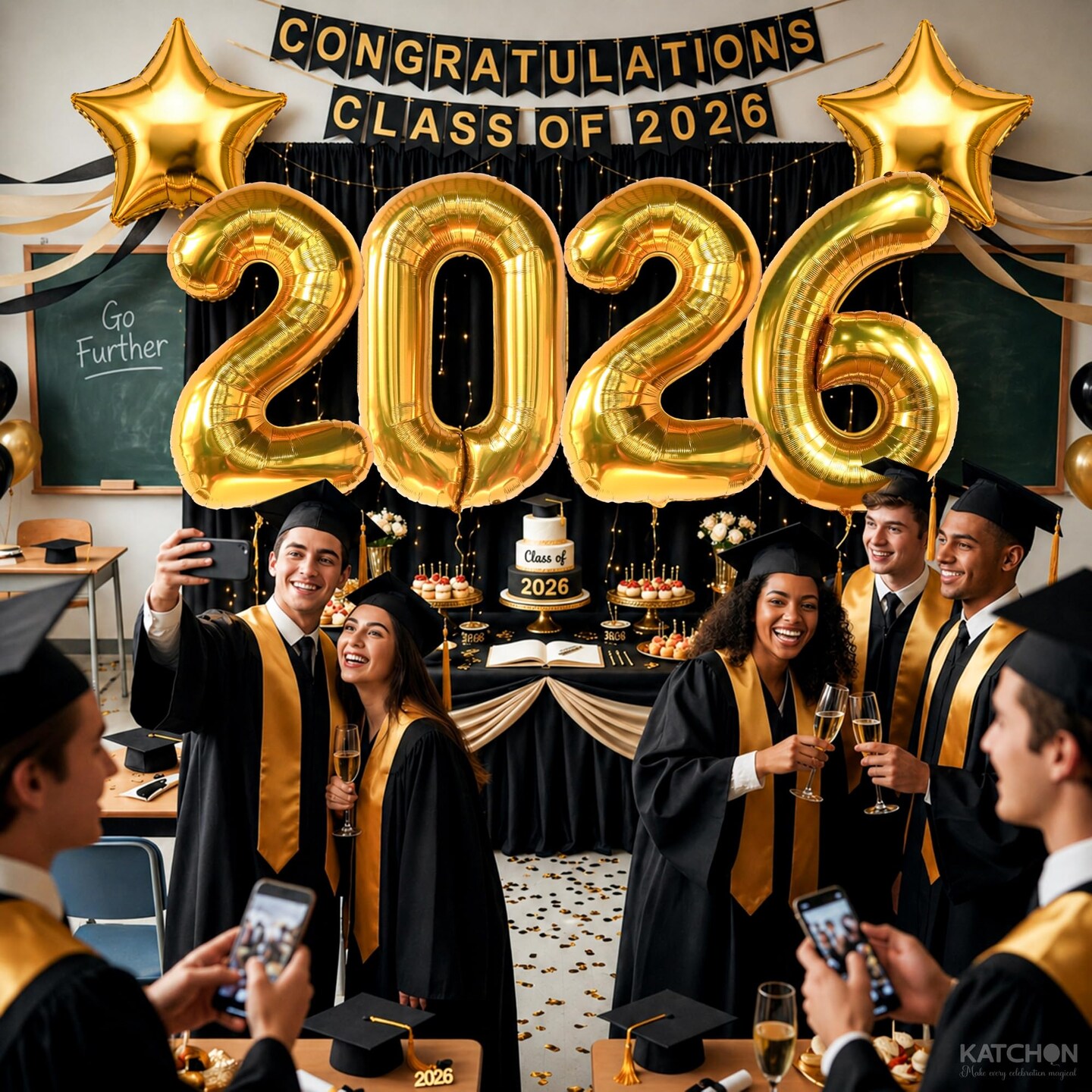 Giant Gold 2026 Number Balloons - 40 Inch | Graduation Balloons 2026 Balloon Numbers | Gold Balloon for Graduation Decorations 2026 Grad Party Decorations 2026 Graduation Decor
