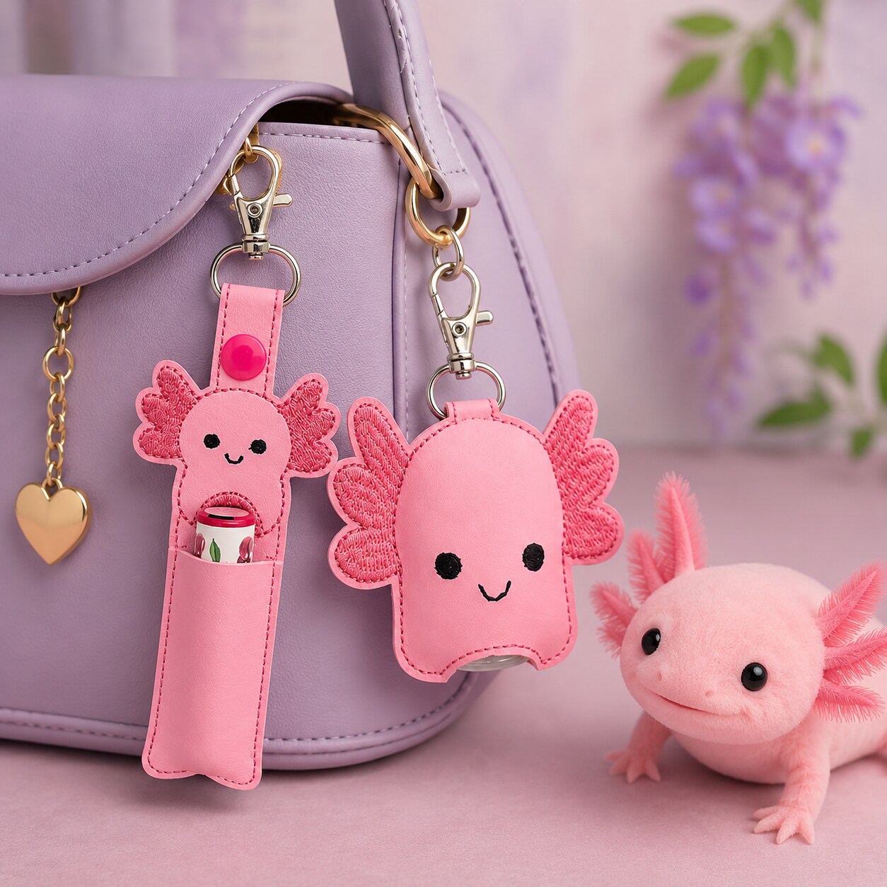Axolotl Hand Sanitizer Holder and or Lip Balm Holder | MakerPlace