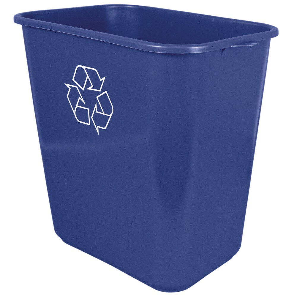 Impact 20-Quart Polyethylene Soft-Sided Wastebasket with Recycle Logo - Blue