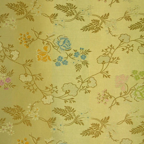Wrapables Floral Satin Brocade Decorative Wrapping Paper,17 x 26 inches (Set of 3, Total 6 Sheets- Golden Peony