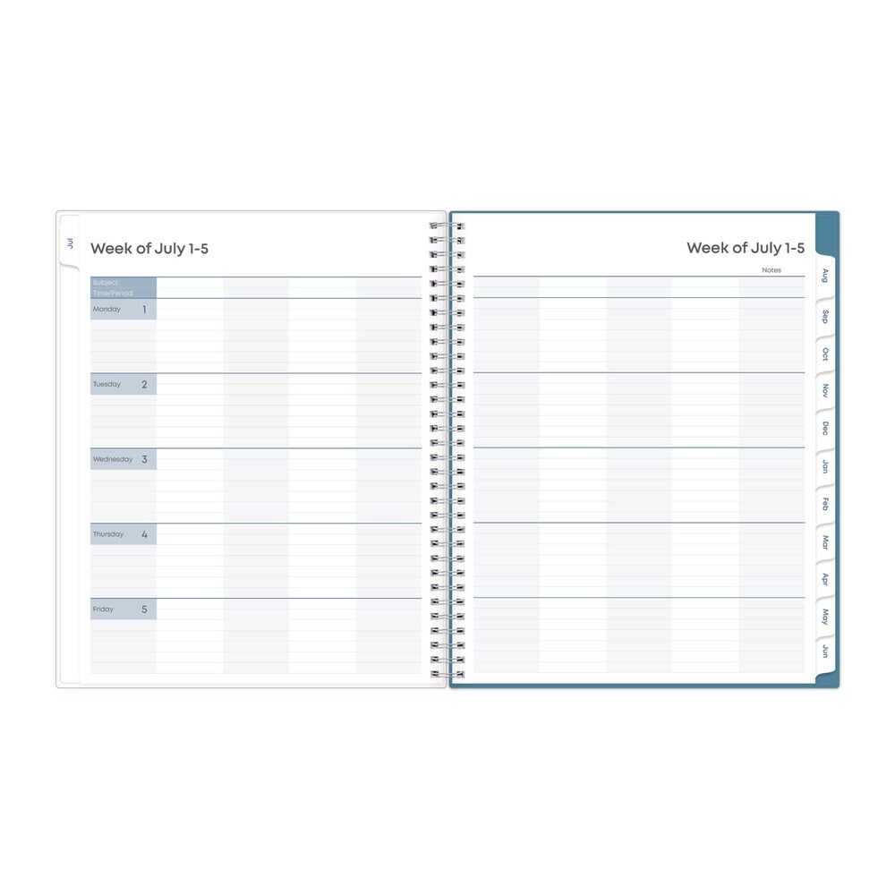 Blue Sky 11 in. x 8.5 in. 2025-2026 Teacher Dots CYO Cover Weekly/Monthly Lesson Planner - Multicolor Cover