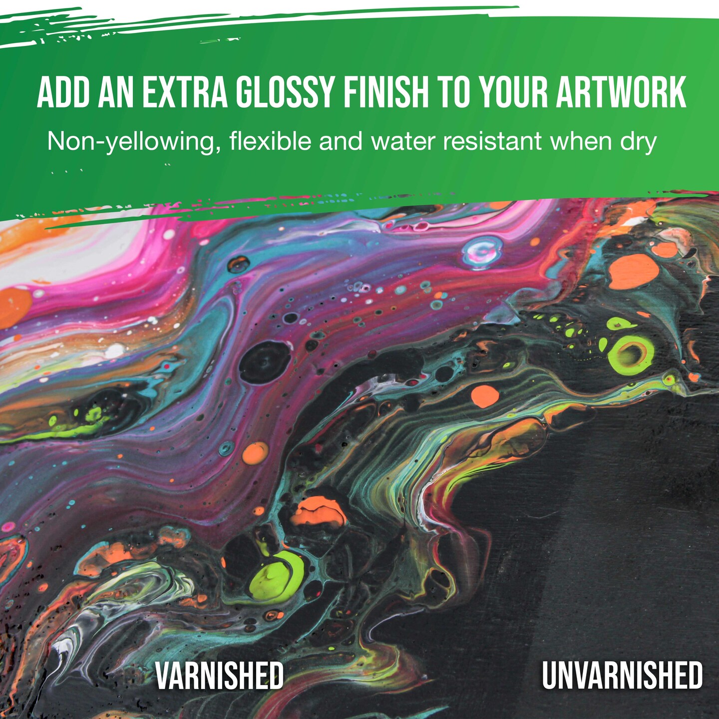 16 oz High Gloss Varnish for Acrylic Paintings - Clear Protective Finish with UV Protection