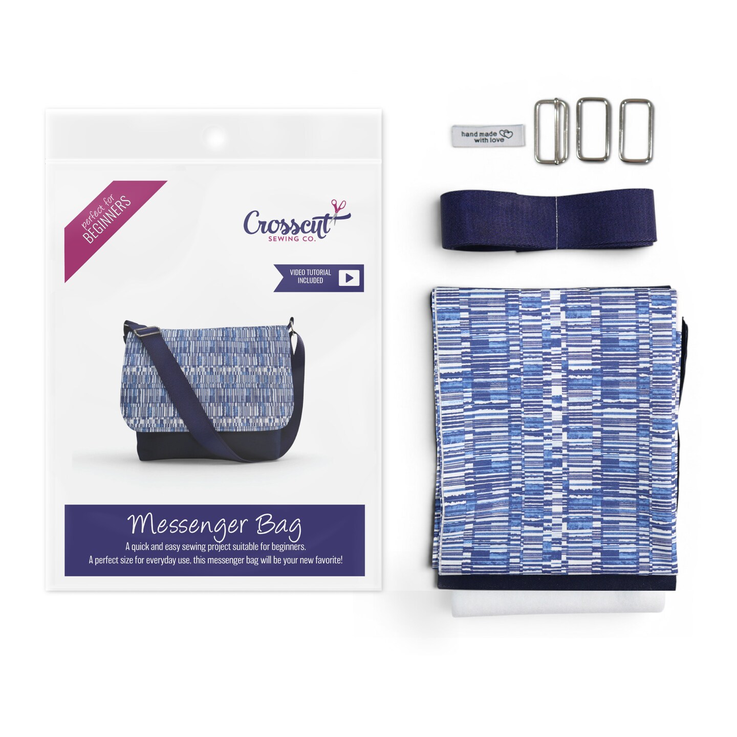 Crosscut Sewing Co.® Messenger Bag Sewing Project Kit for Beginners
