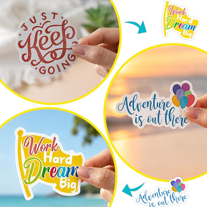 200PCS Motivational Stickers, Inspirational Positive Affirmation Stickers for Water Bottles, Laptop and Office/School Supplies, Vinyl Waterproof Sticker Suitable for Adults, Teens, and Teachers