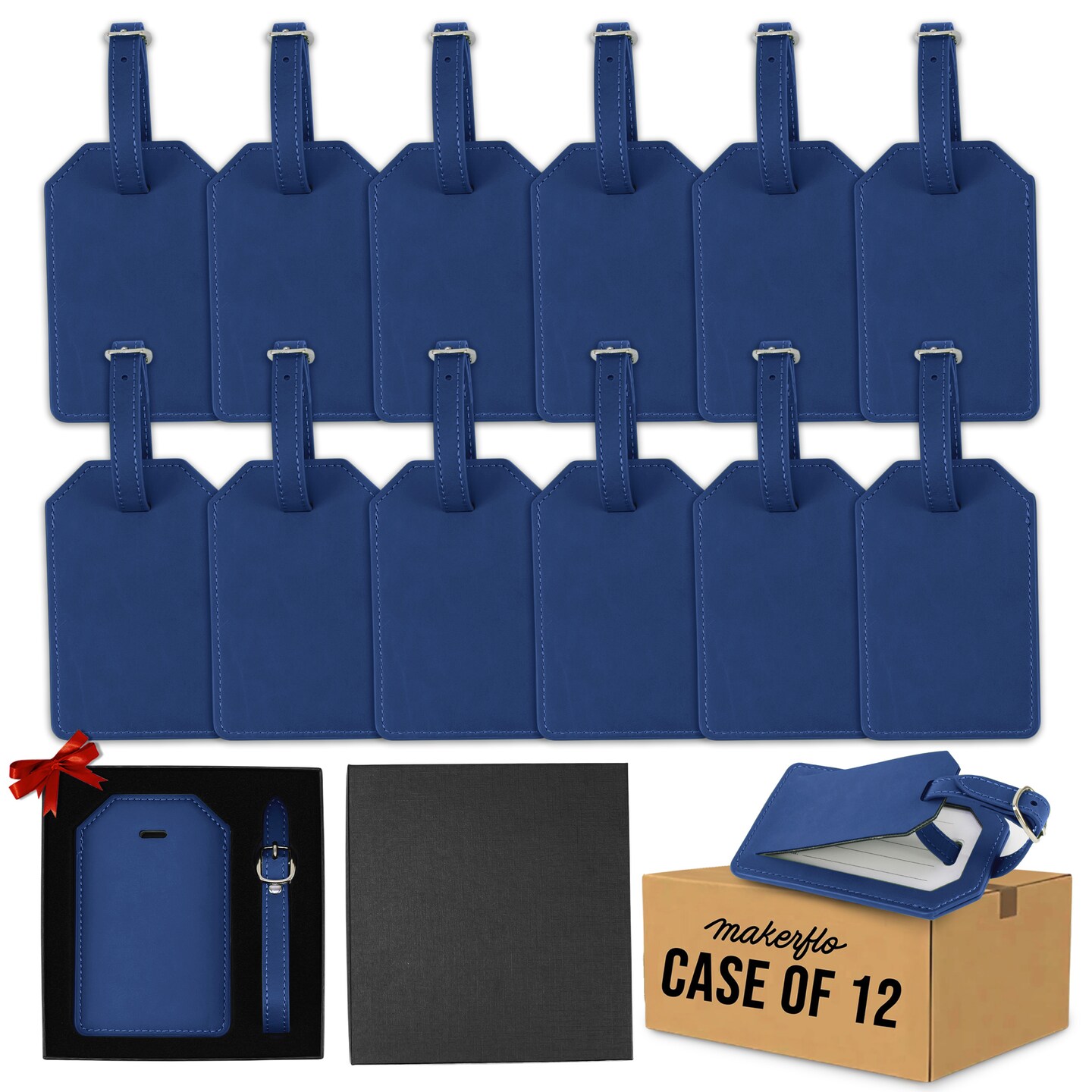 MakerFlo Laserette Engravable Leatherette Luggage Tag Blank, Pack
