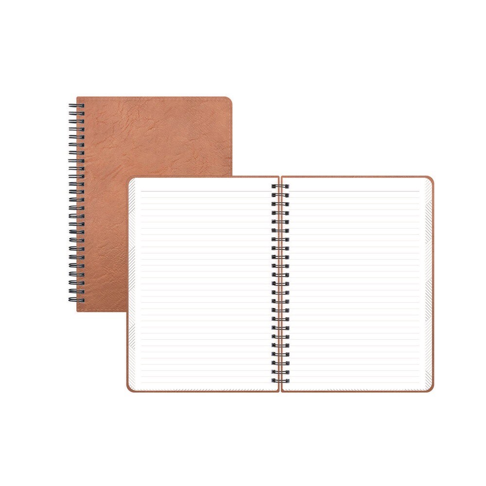 Blue Sky ASMBLD 8.5 in. x 5.75 in. Sheets 1-Subject Medium/College Rule Faux Leather Wirebound Notebook - Tan