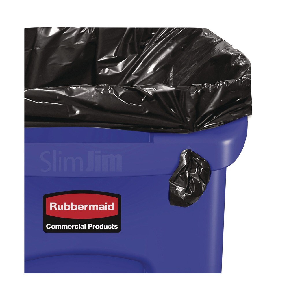Rubbermaid Commercial 23 Gallon Slim Jim Recycling Plastic Container with Venting Channels - Blue