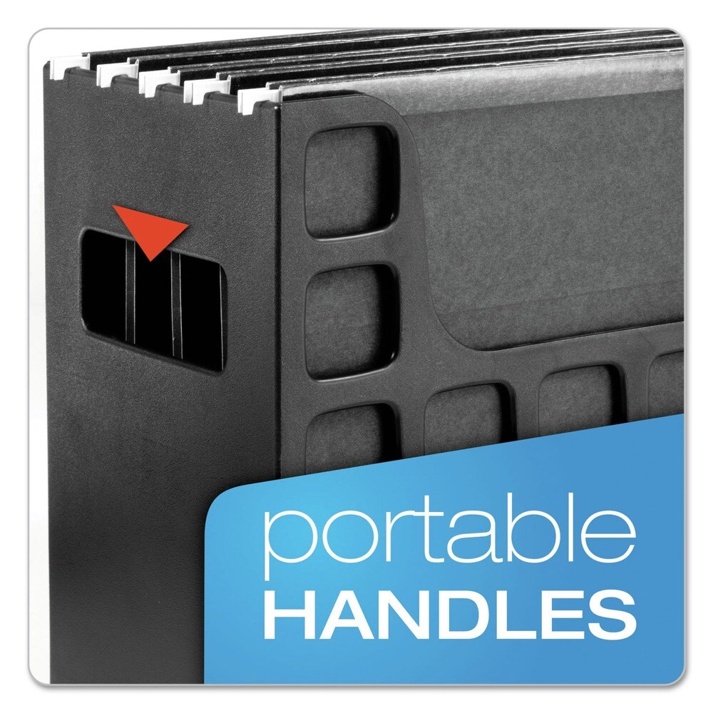 Pendaflex 6 in. Long Desktop File with Hanging Folders - Letter Size/Black