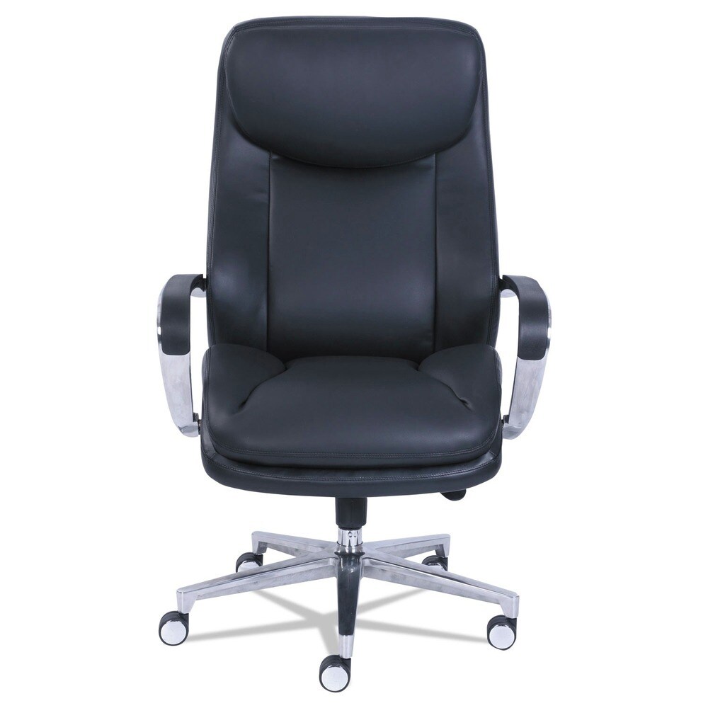 La-Z-Boy 20.5 in. to 23.5 in. Seat Height Commercial 2000 Big/Tall Executive Chair Supports Up to 400 lbs. - Black Seat/Back, Silver Base
