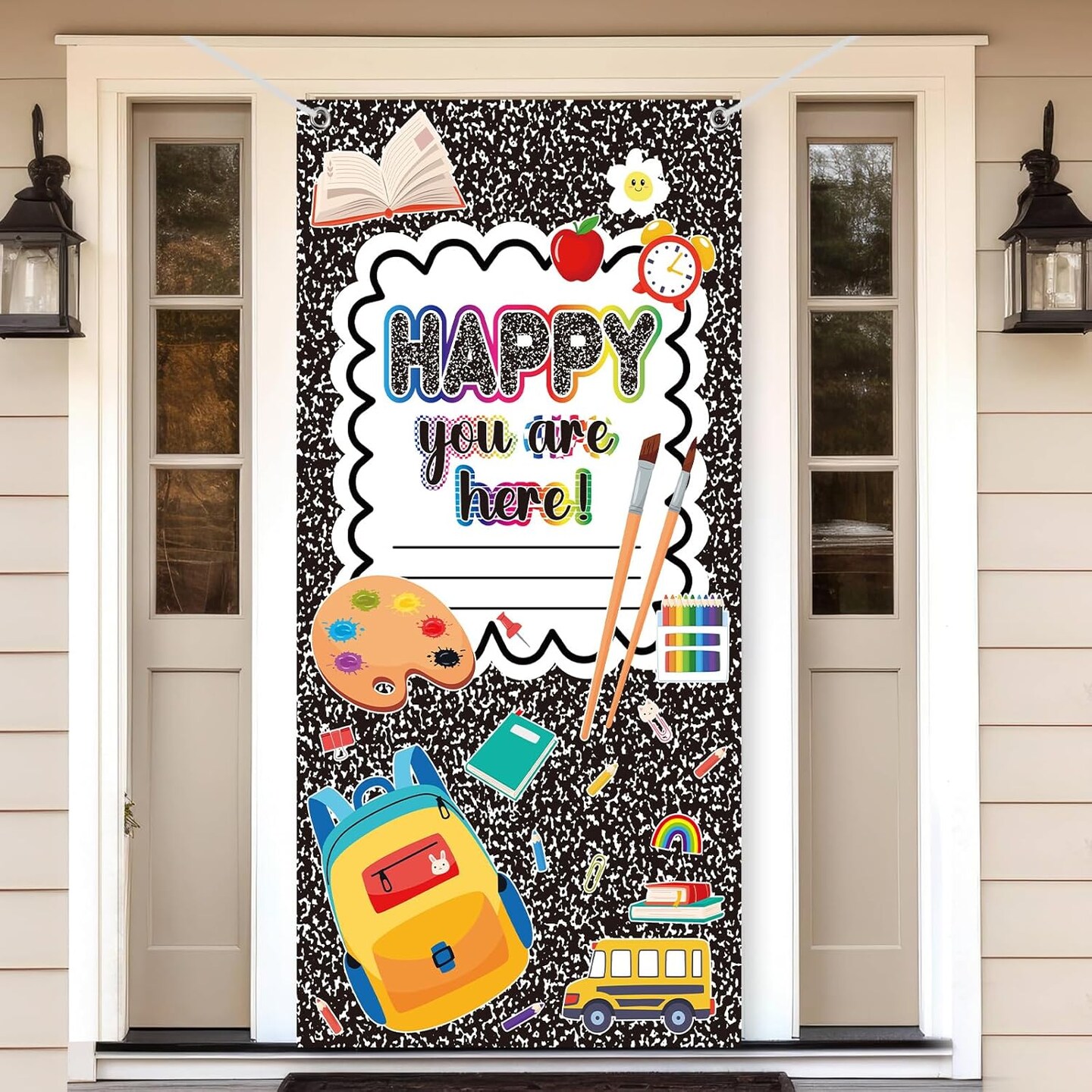 Back to School Composition Notebook Door Cover Banner – 76.8”x38.4 ...