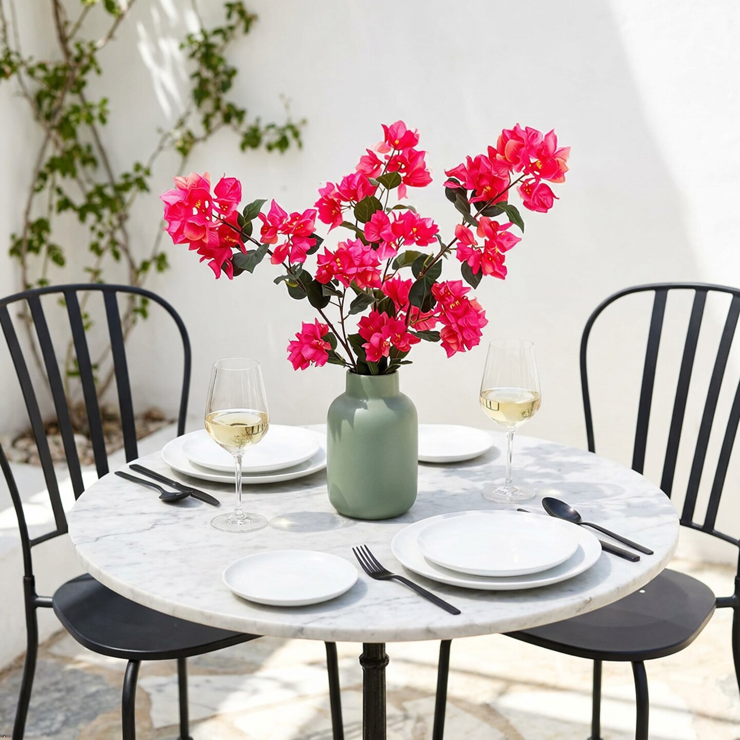 Vibrant 47" Fuchsia Bougainvillea Spray 12 Pieces- Lifelike Artificial Floral Accent for Home or Event Decor