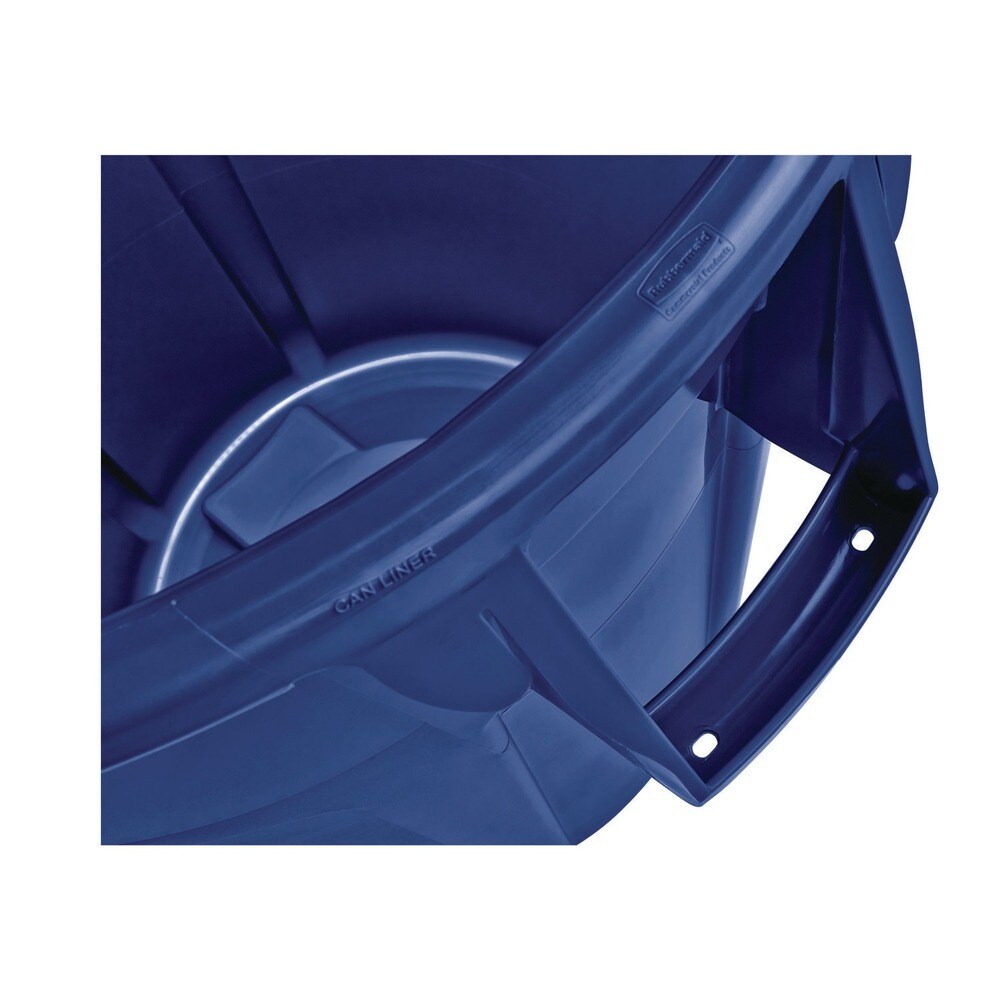 Rubbermaid Commercial 32 Gallon Plastic Vented Round Brute Container - Blue