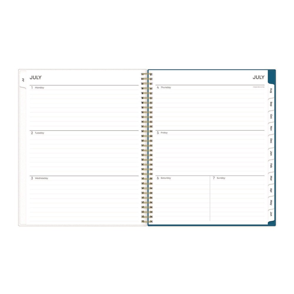 Blue Sky 11 in. x 8.5 in. 12-Month (Jul 2025-Jun 2026) Bakah Blue Academic Year Weekly/Monthly Planner - Blue/White Cover
