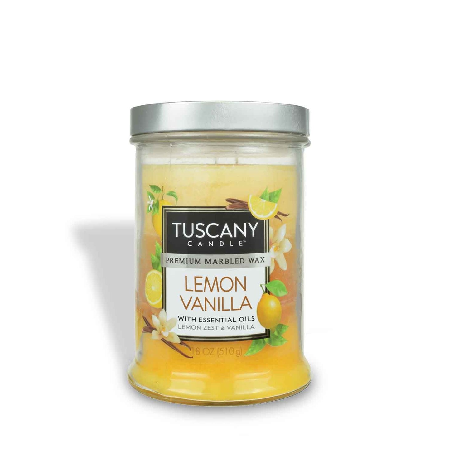 Tuscany Candle Lemon Vanilla Long-Lasting Scented Jar Candle, 18 oz