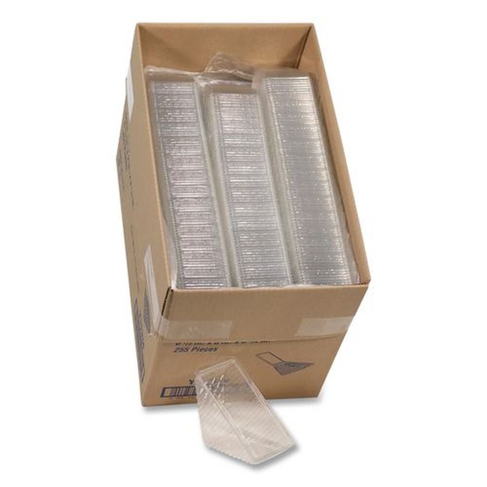 Pactiv Corp. 3.25 in. x 6.5 in. x 3 in. Plastic Hinged Lid Sandwich Container - Clear (85/Pack, 3 Packs/Carton)