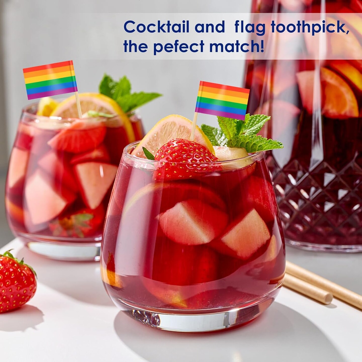 100 Pcs Rainbow Toothpick Flags for Pride Month – Mini LGBTQ Cupcake Toppers & Cocktail Picks, Colorful Pride Party Decorations